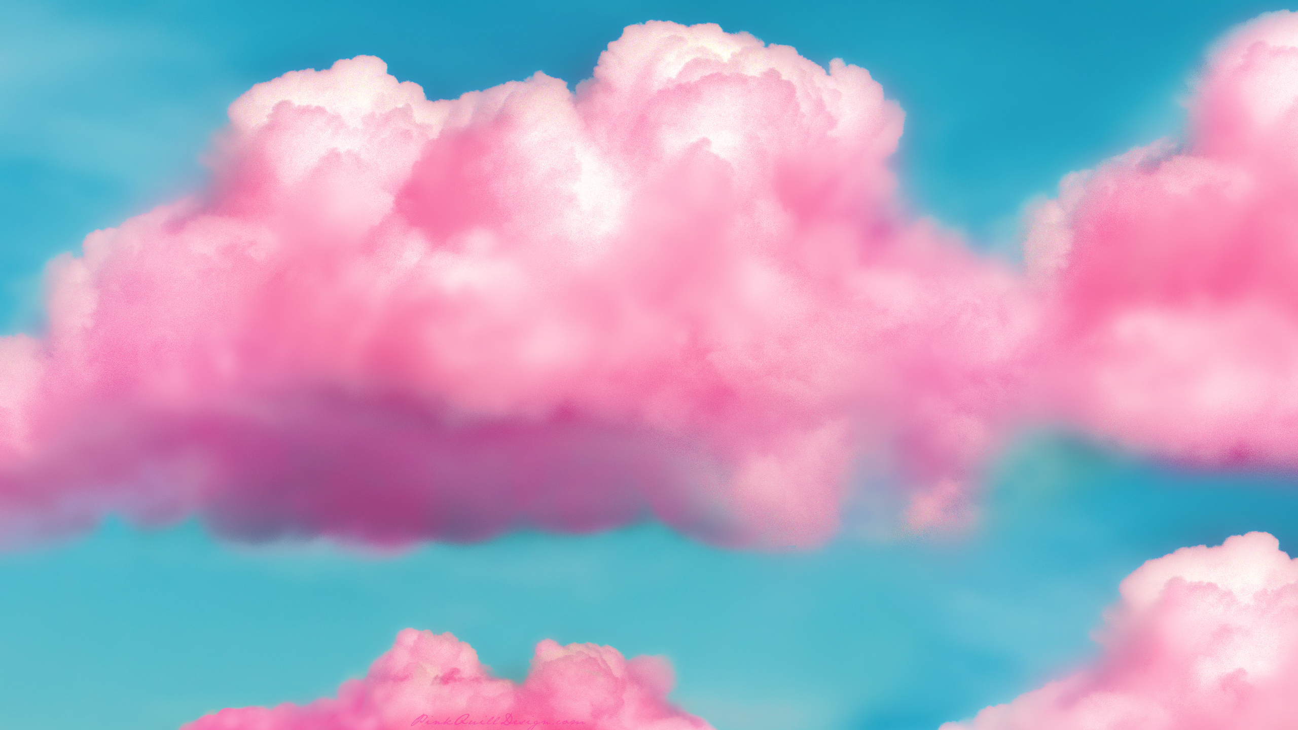 Pink Fluffy Clouds HD Wallpaper by pinkquilldesign 2560x1440