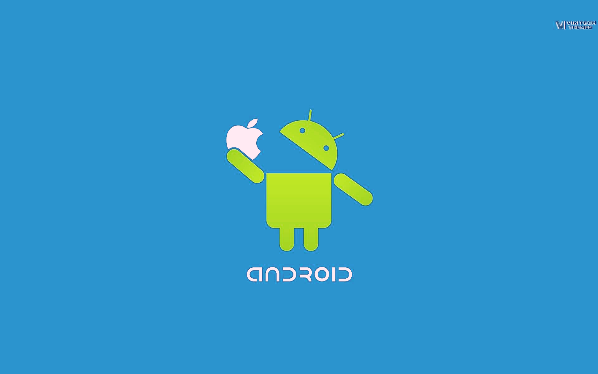 Android Robot Eat Apple Wallpaper S