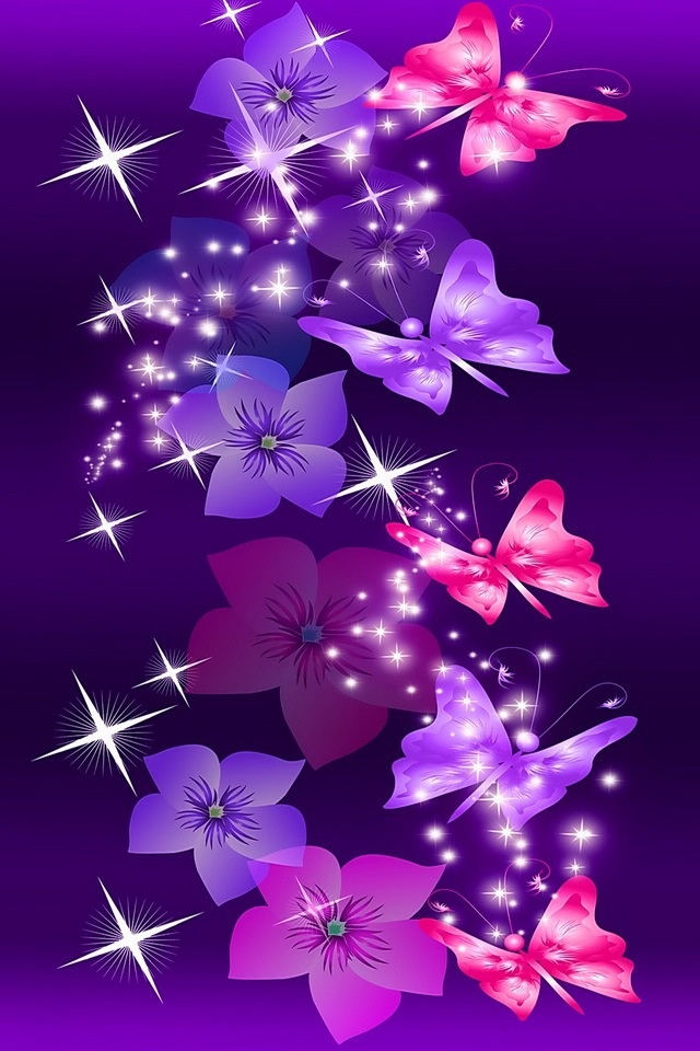 Pink and Purple butterflies Iphone Wallpapers Wallpaper Backgrounds