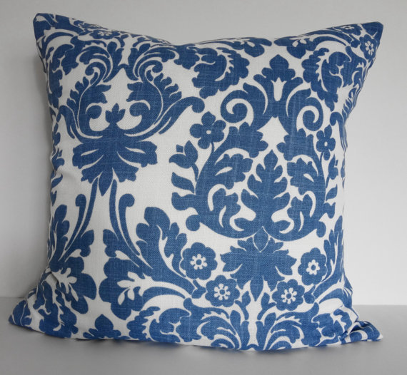 Waverly Fabrics Essence Blue And White X Cushion Cover