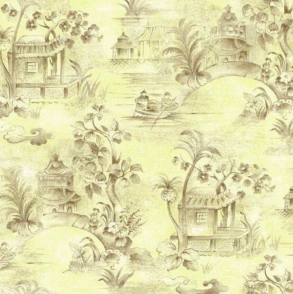 Free download Oriental Village Pictorial Toile Old Faded by