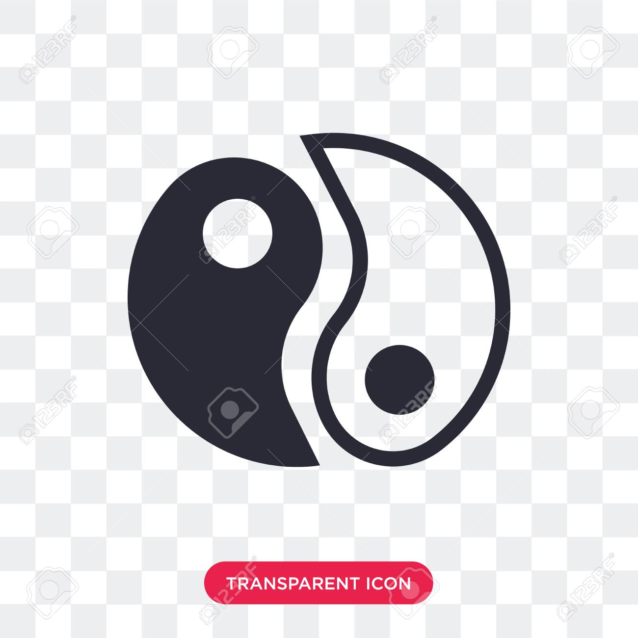 Yin Yang Vector Icon Isolated On Transparent Background