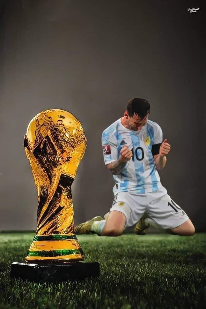 Messi Trophy Kiss FIFA World Cup 2022 4K Wallpaper iPhone HD Phone 350i