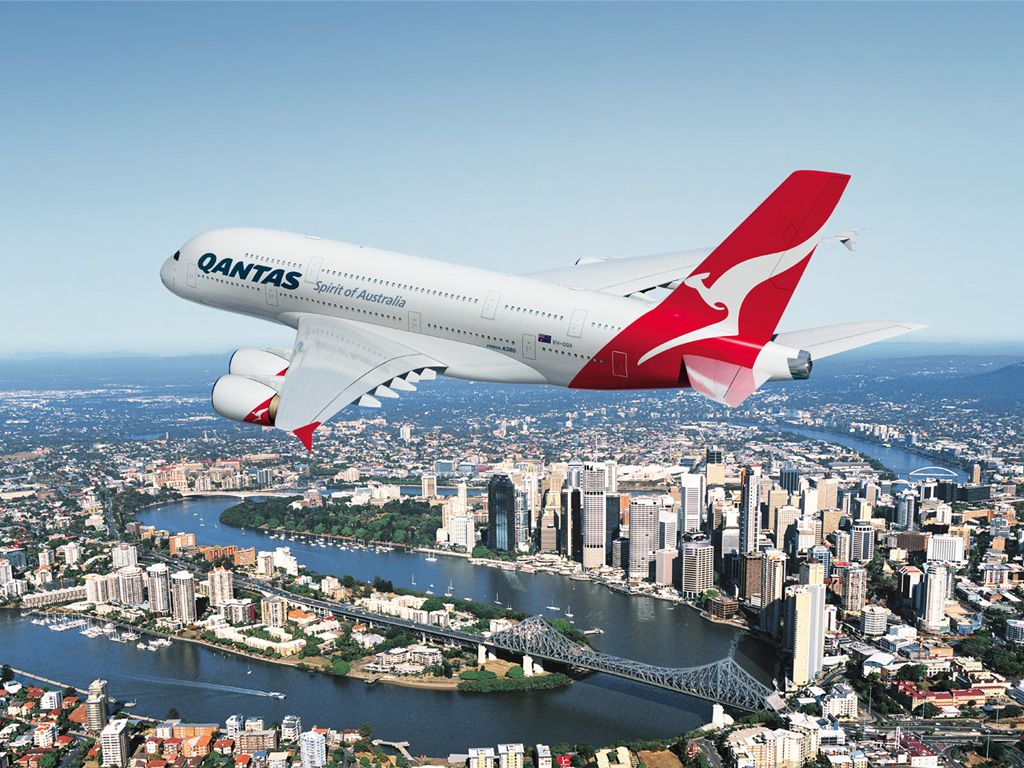 Qantas A380 Brisbane Wallpaper In Airport