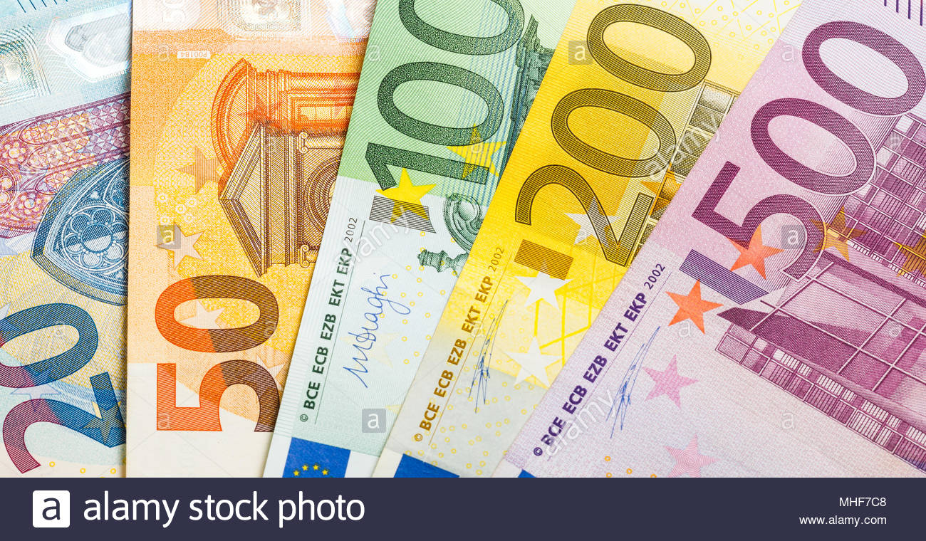 Euro Money Cash Background Banknotes Stock Photo