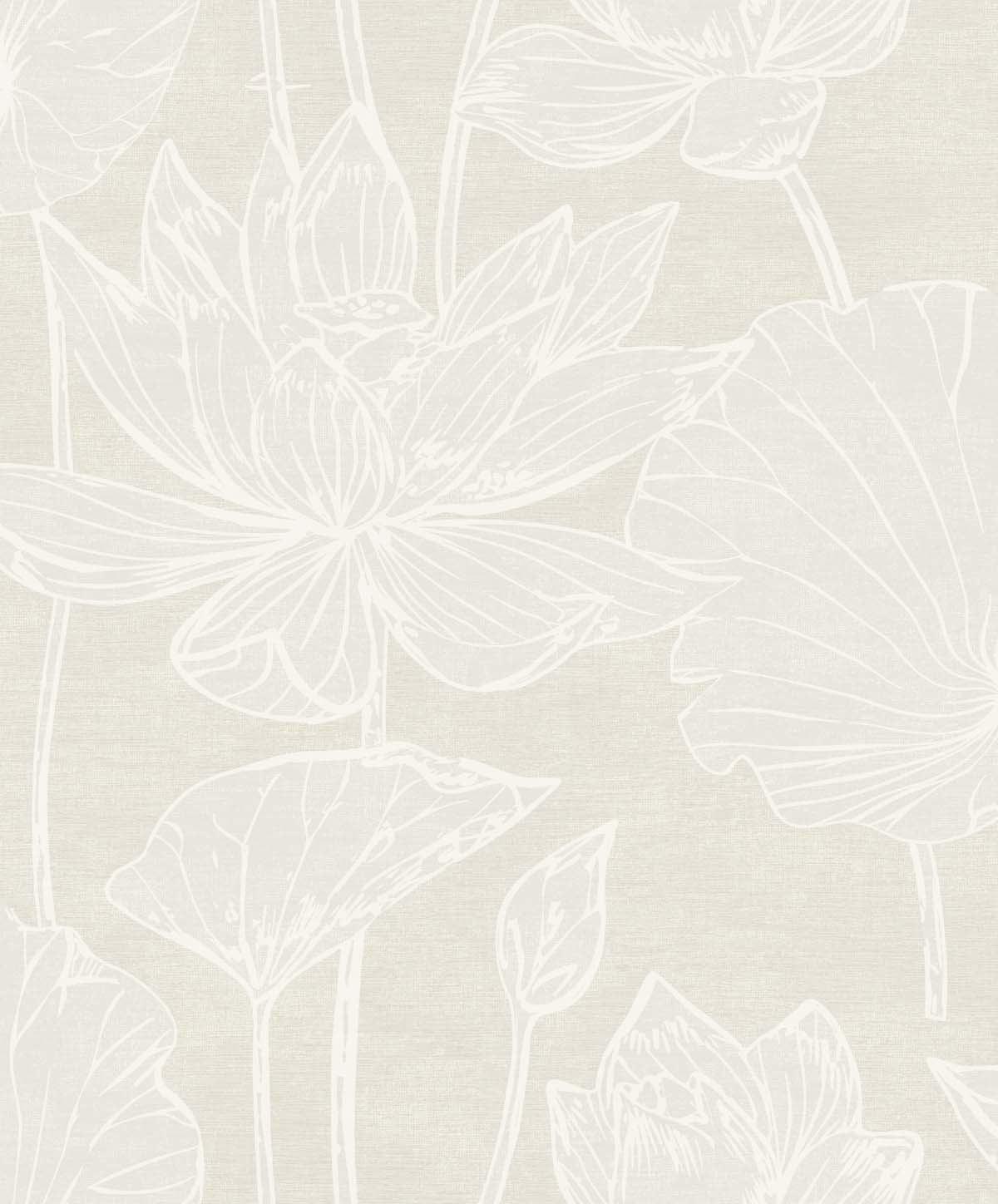 Seabrook Designs Wallpaper Ew12005 White Heron Water Lilies