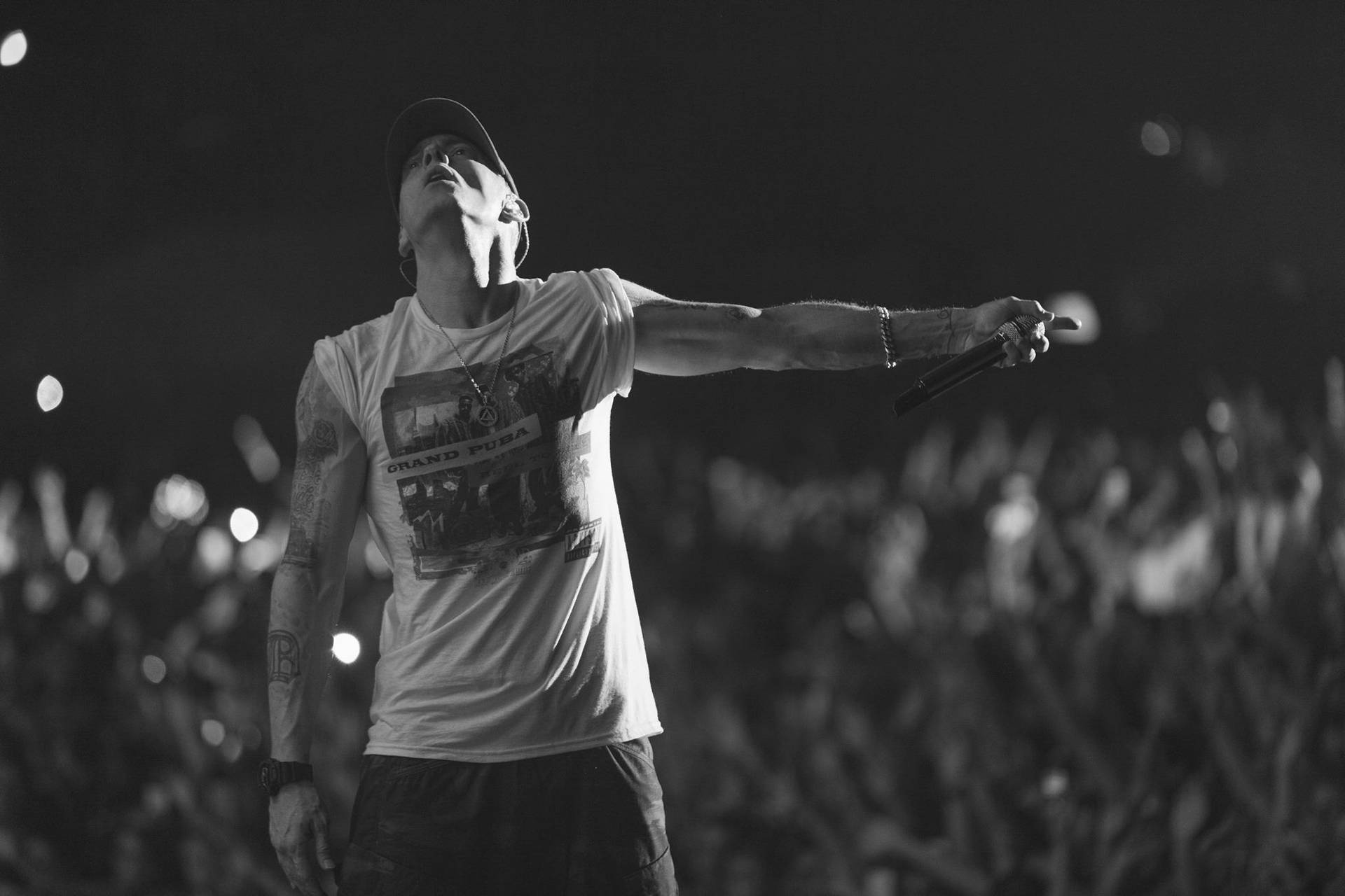 Buff Eminem In White T Wallpaper