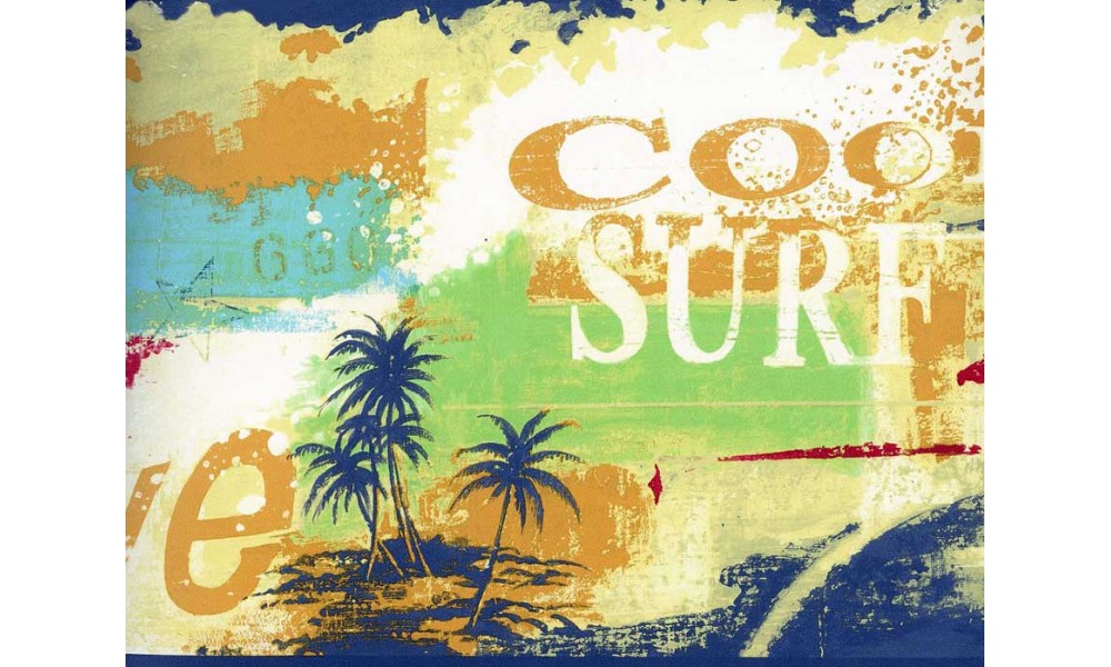 Home Cool Surf Wallpaper Border