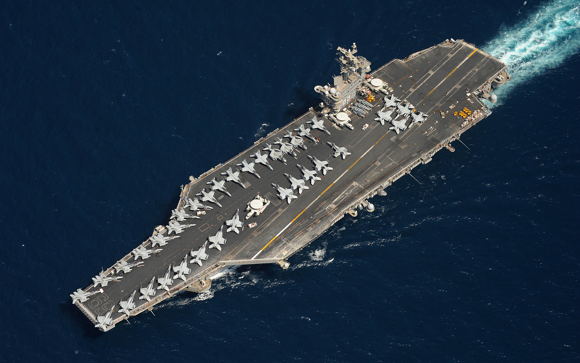 Aircraft Carrier Jets Ship Aerial Military Wallpaper