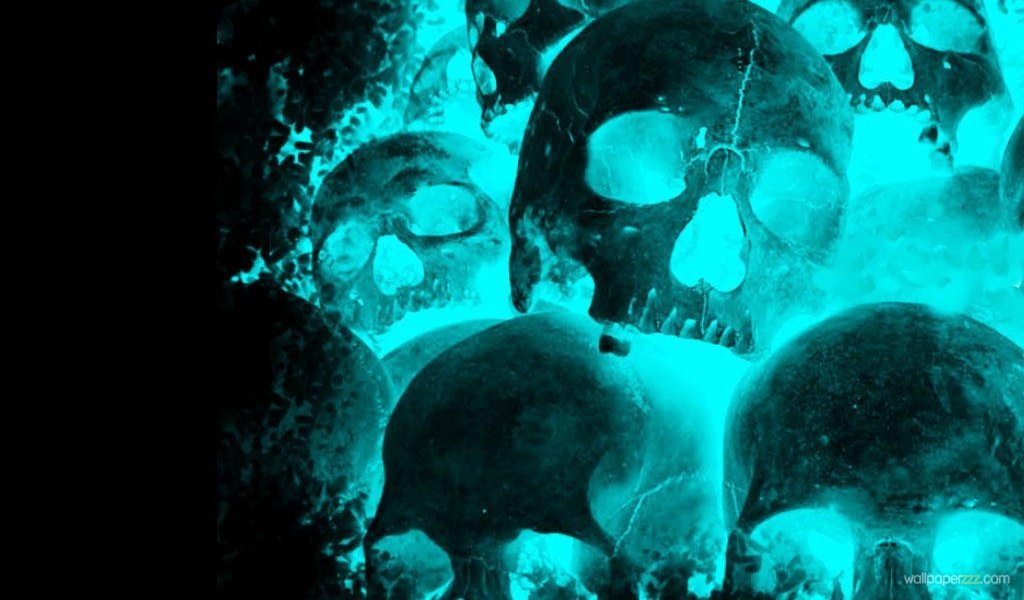 Blue Skulls Widescreen Wallpaper