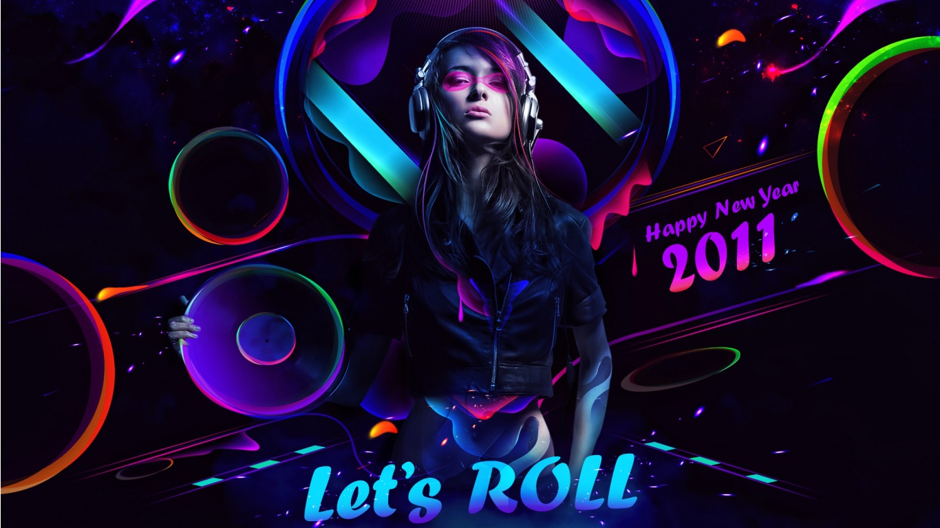 Lets Roll 1366x768px Lets Roll hot babe girl dj with