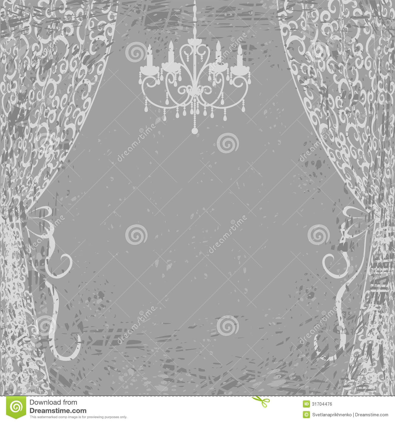 White And Gray Vintage Background Chandelier Curtains Royalty