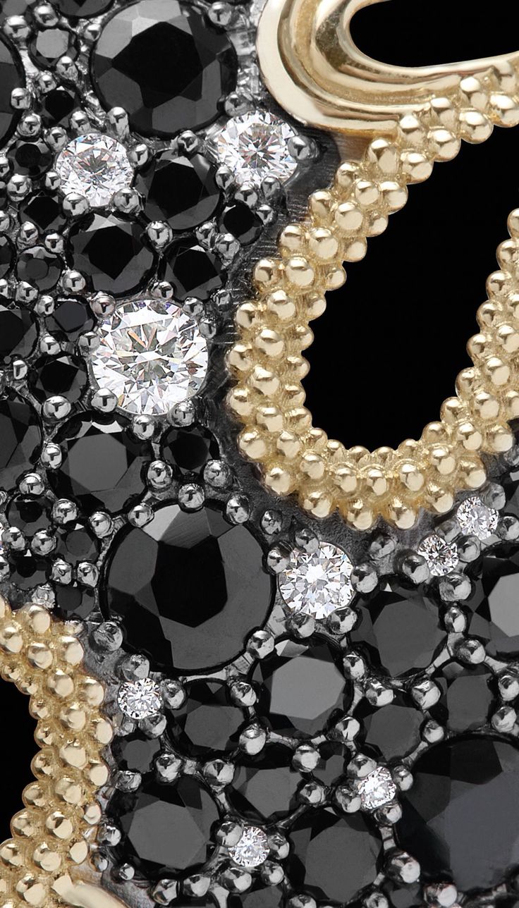 Black white diamonds and pearls Black gold jewelry Designers