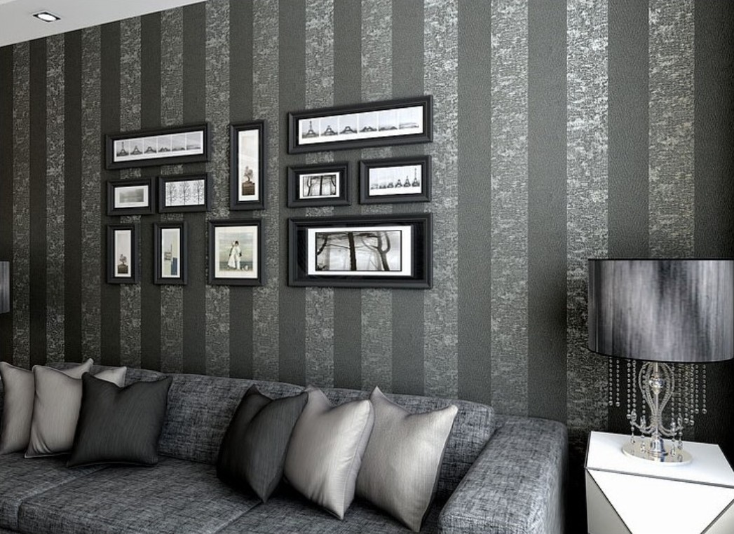 49 Grey Wallpaper Living Room On, Grey Wallpaper For Living Room Ideas
