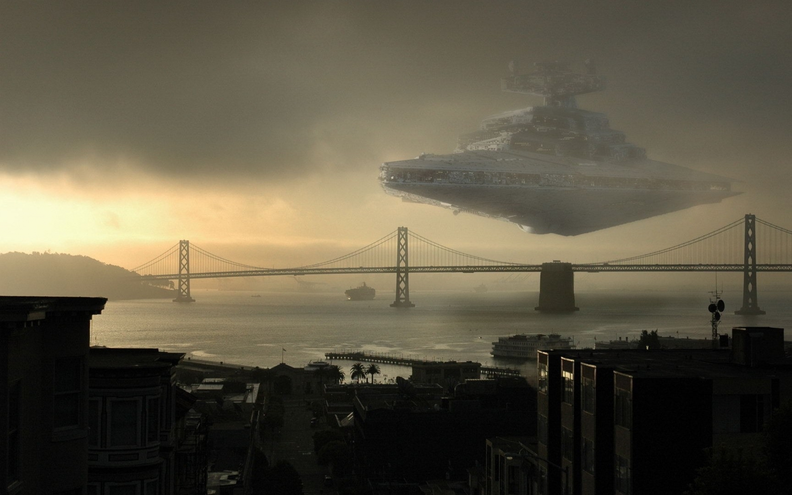 Star Wars San Francisco Spaceships Digital Art Artwork Vehicles