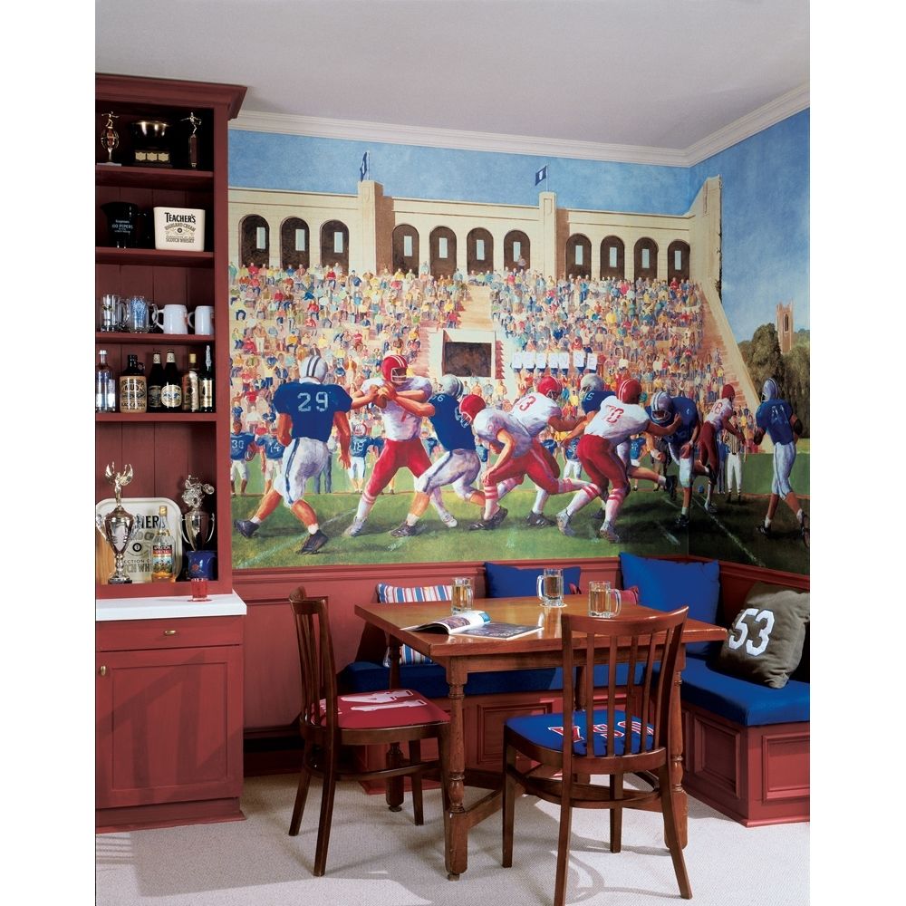 Football Prepasted Wall Mural Boys Bedroom Wallpaper Athletic Room