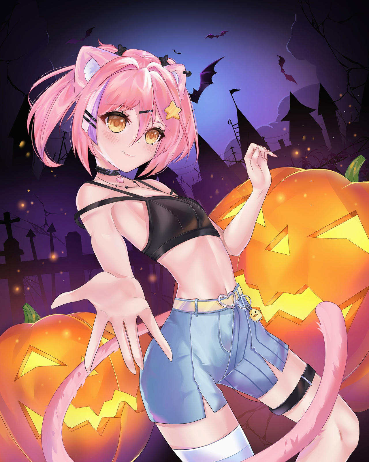 Halloween Anime Girl By Kinzzza Dfg5onz Full Wallpaper
