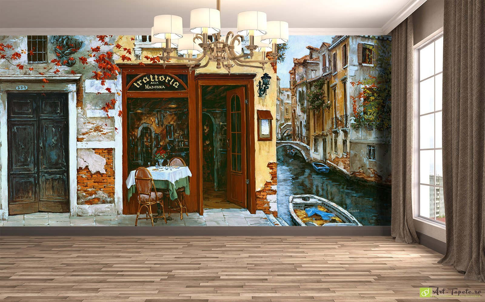 Fresco Wallpaper Wall Murals Cafe In Venice Fototapet Art