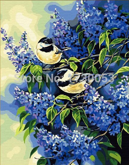 Draw Painting By Numbers Wallpaper Flowers Birds Chinese Style Living