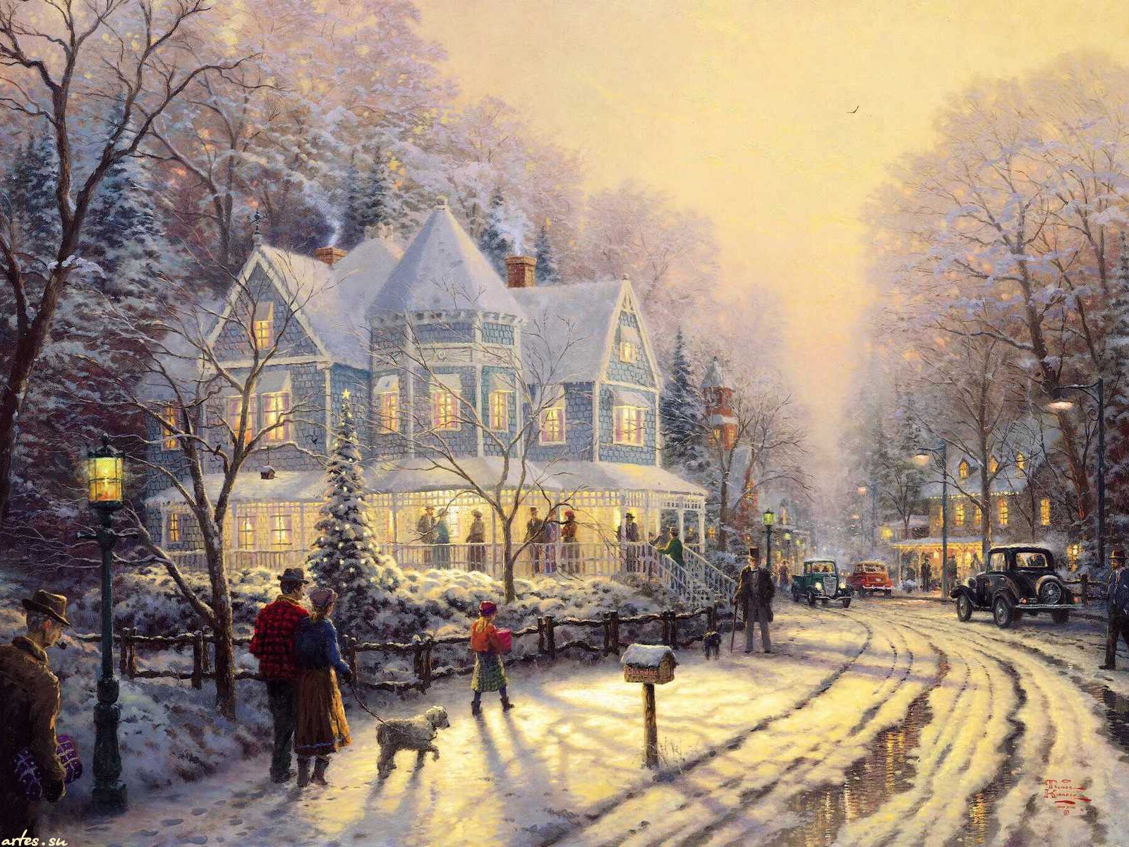 Thomas Kinkade Christmas Wallpaper - WallpaperSafari