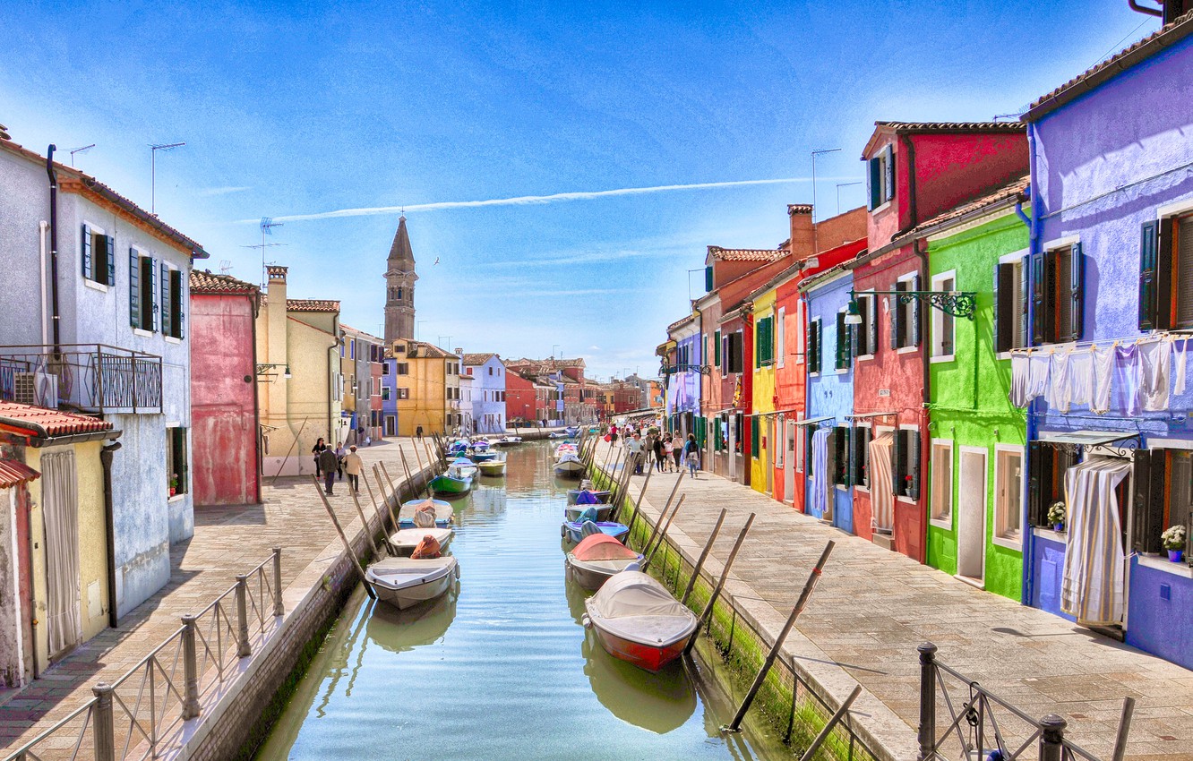 Wallpaper The Sky Home Boats Italy Venice Channel Burano