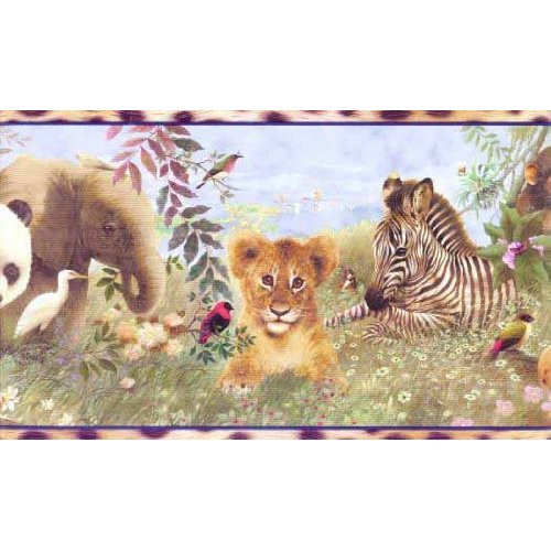 Baby Jungle Animal Wallpaper Border Home Improvement