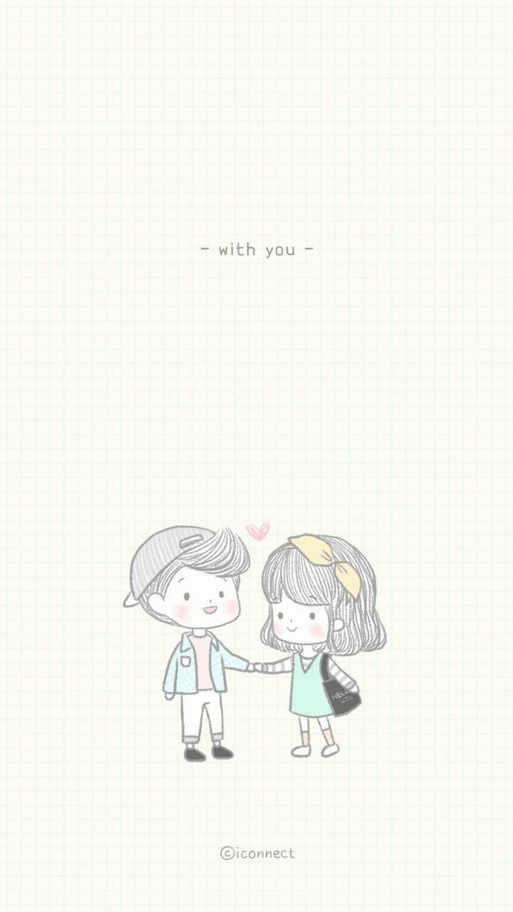 Cute Couples Cartoon Wallpaper