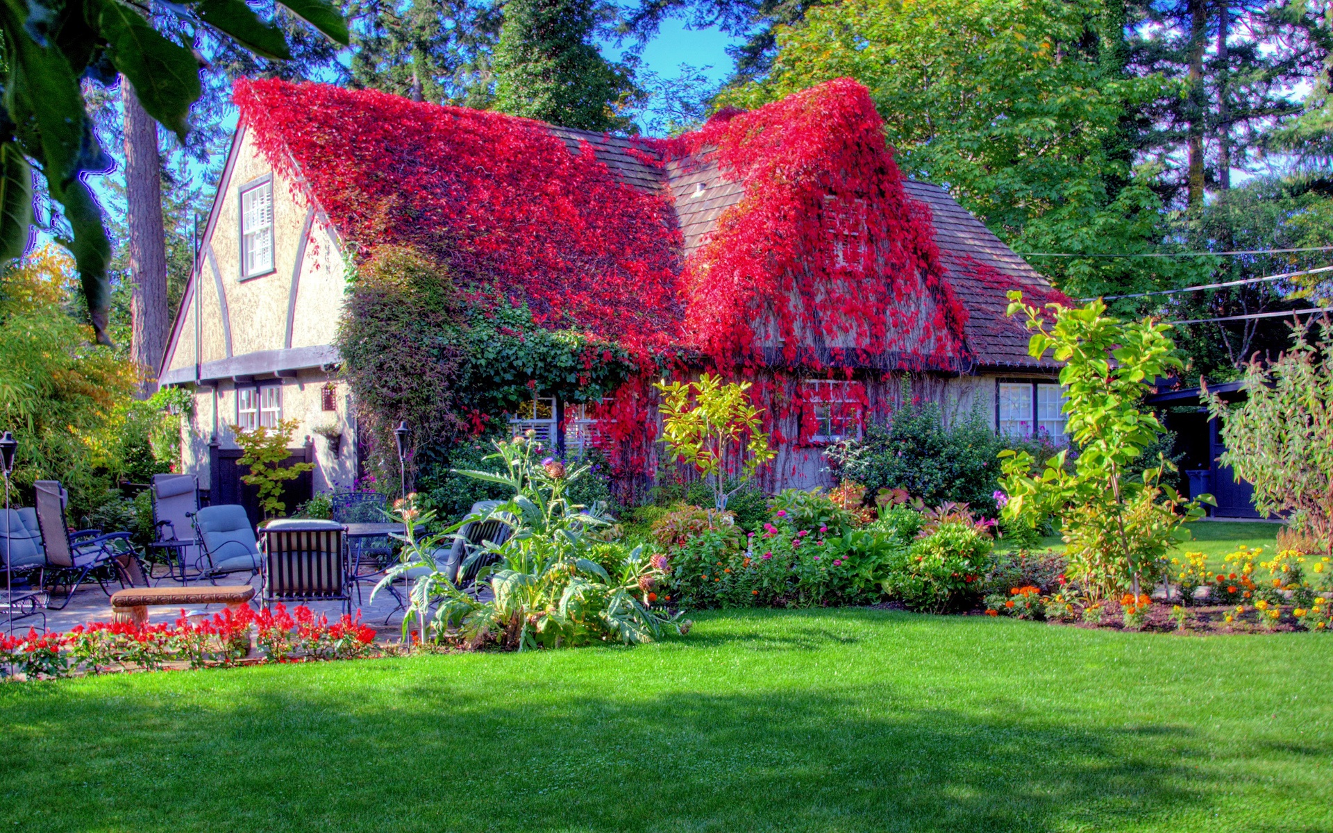 House In Spring Widescreen And Full HD Wallpaper