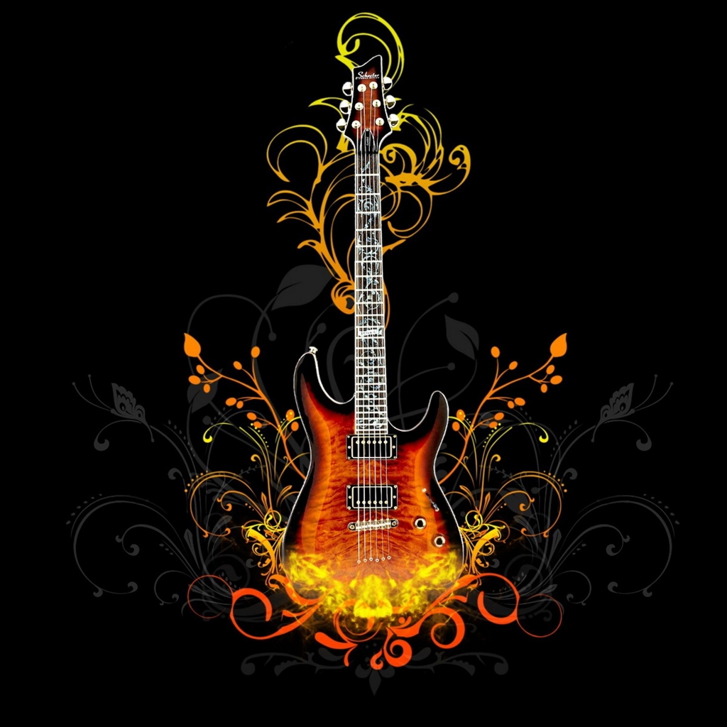Guitar Abstract iPad Air Wallpaper iPhone