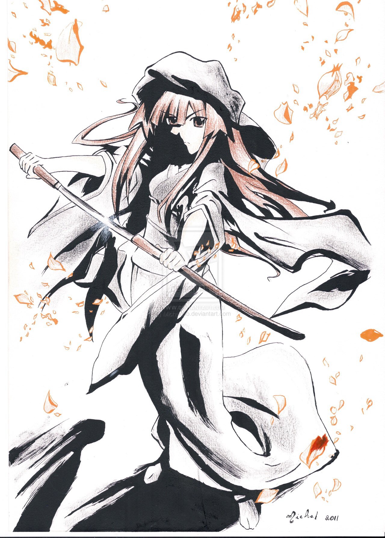 Sun Seto Wielding Her Sword Anime Wallpaper