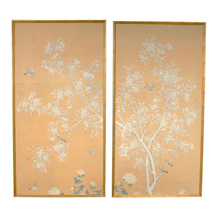 Free download Framed Vintage Gracie Chinoiserie Wallpaper Panels For ...