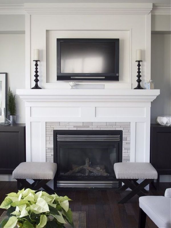 White Brick Fireplace Pictures Surround Wallpaper