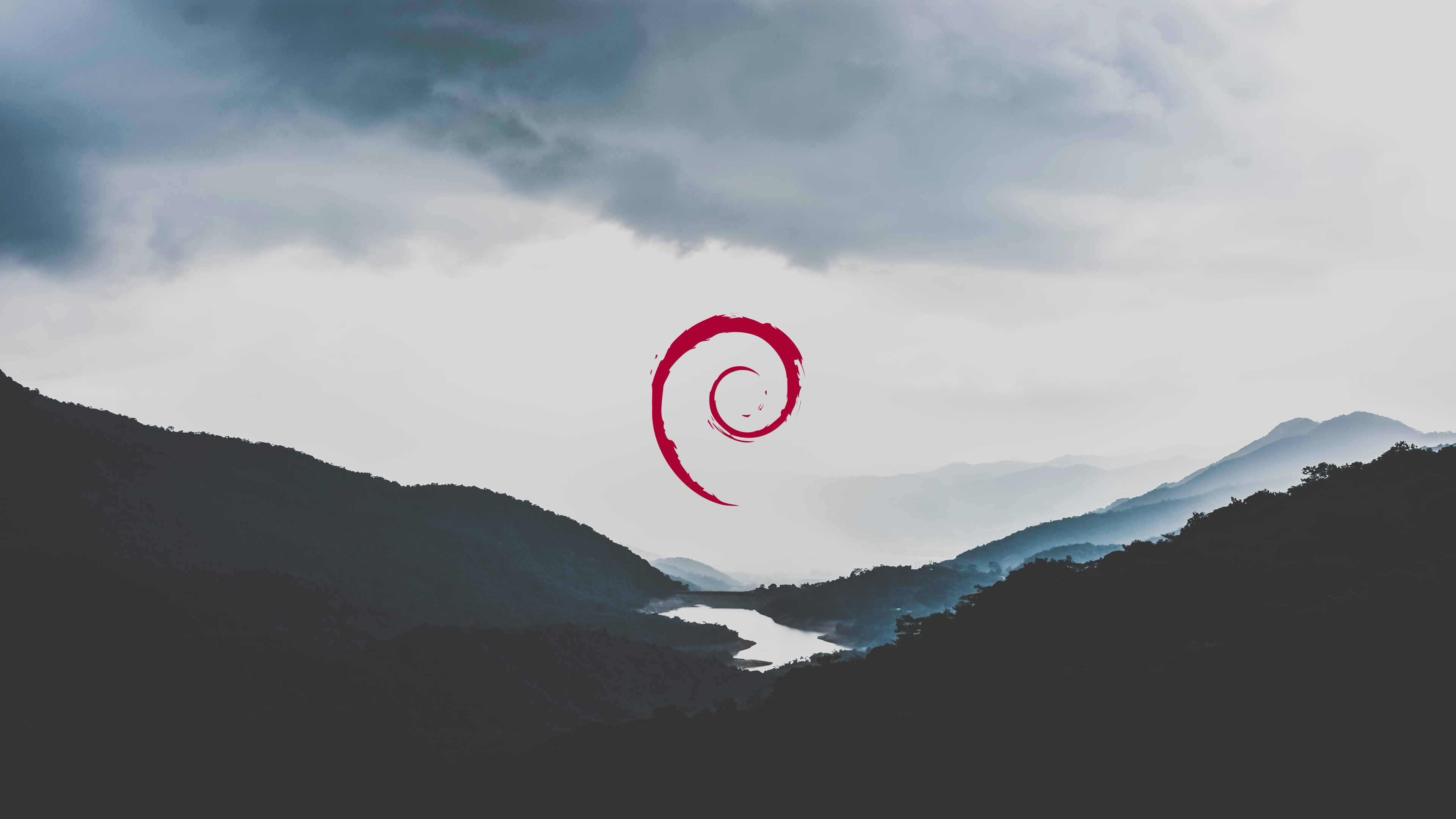 Added A Debian Logo On An Old Wallpaper I Had In My Pc