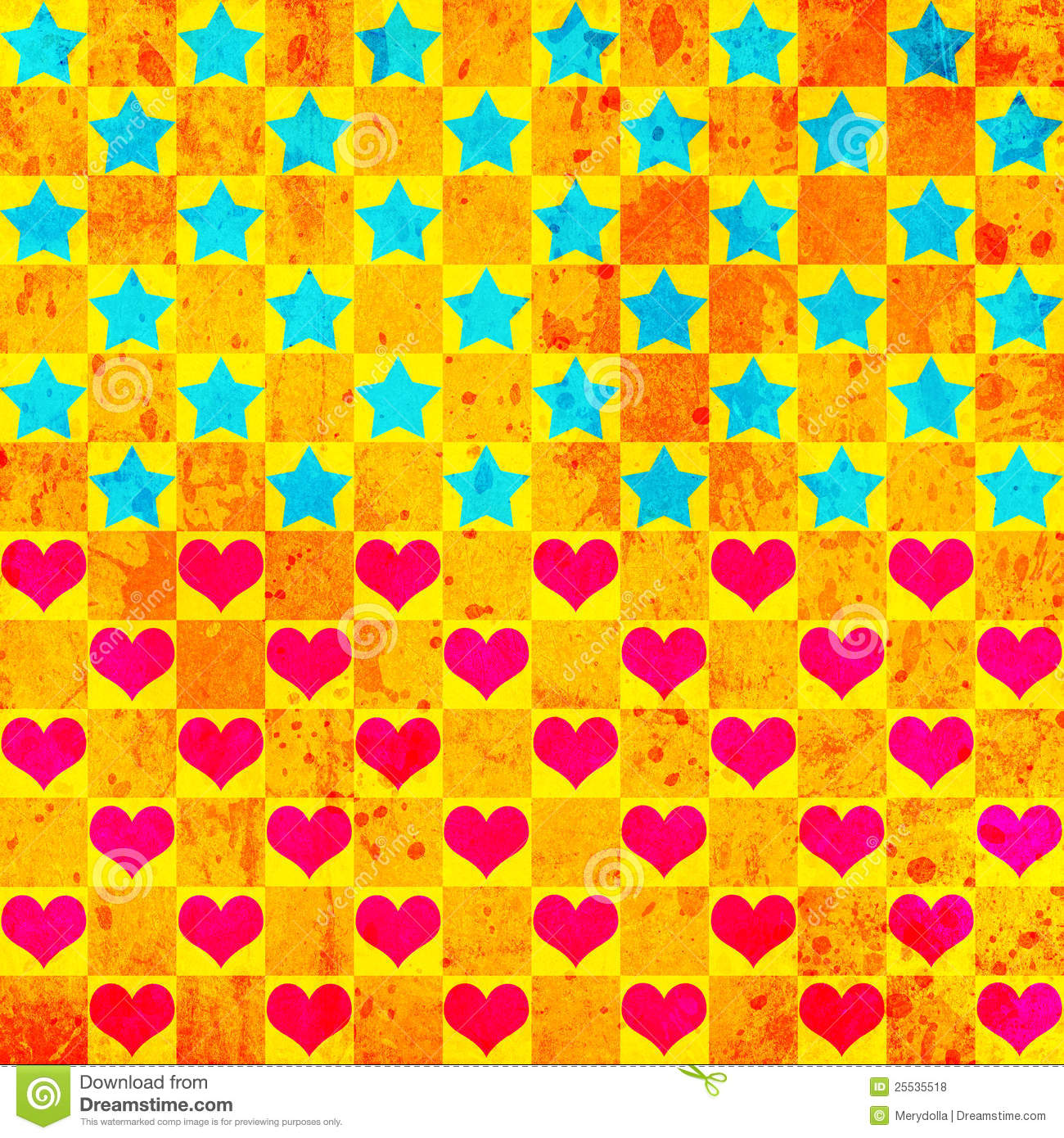 Colorful Stars And Hearts Background Best HD Wallpaper