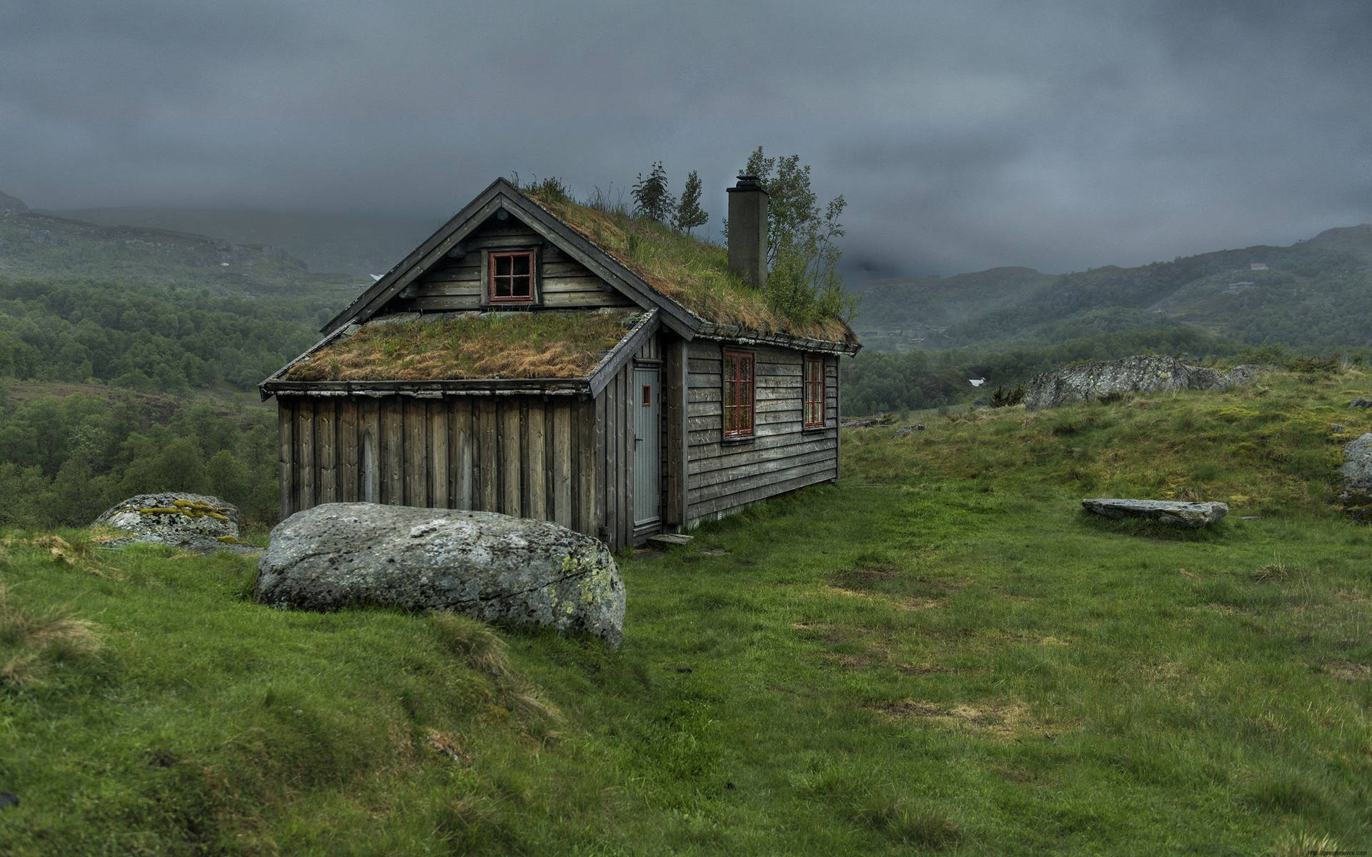 Wood House Wallpaper