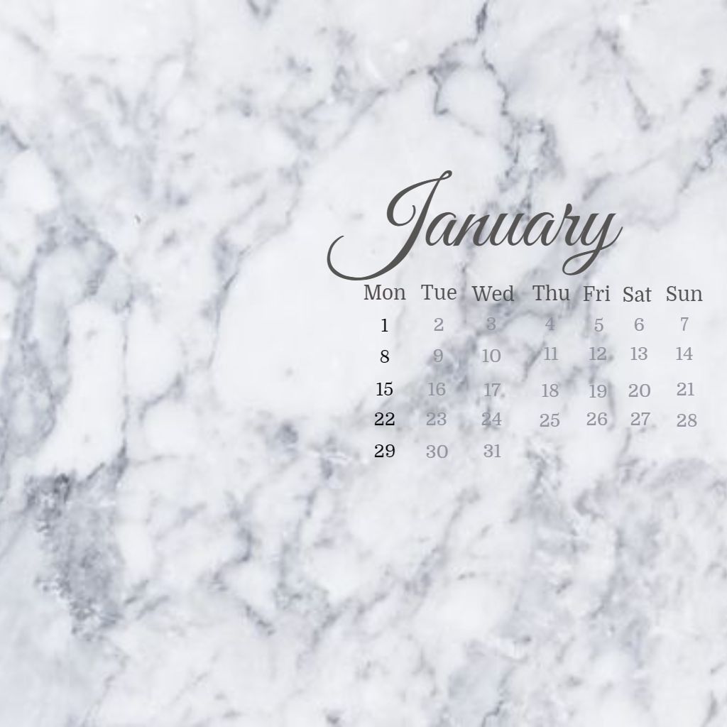 Calendar Desktop Background January Printable Tech