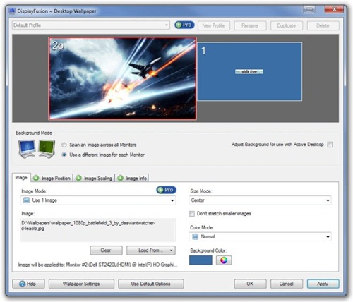 Displayfusion Desktop Wallpaper Monitor Configuration