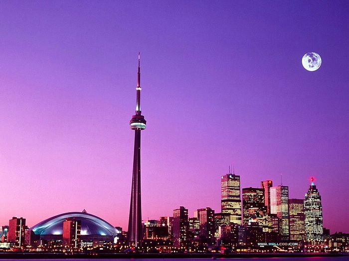Beautiful City At Night Desktop Wallpaper Of Toronto Canada