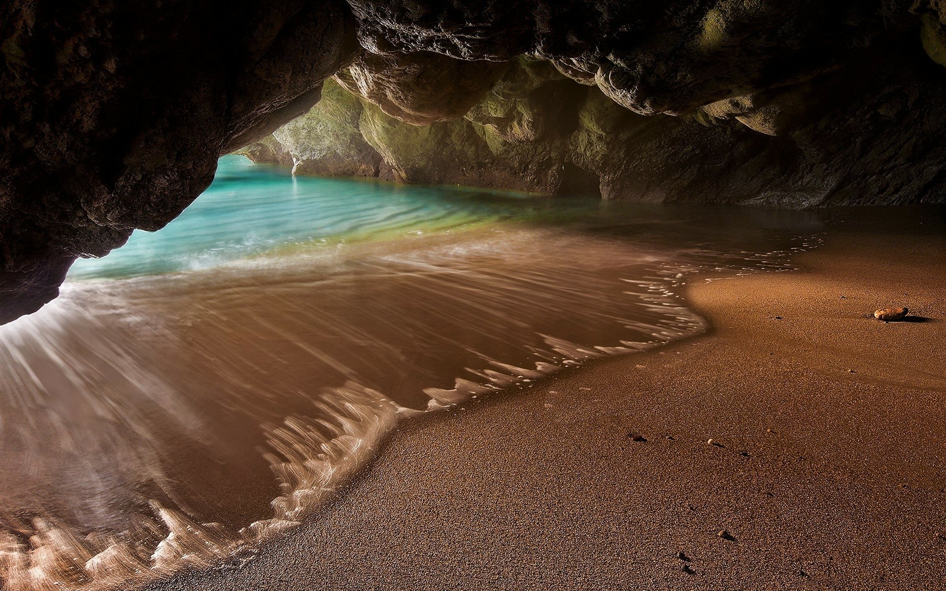 Beach Cave Hd Wallpaper