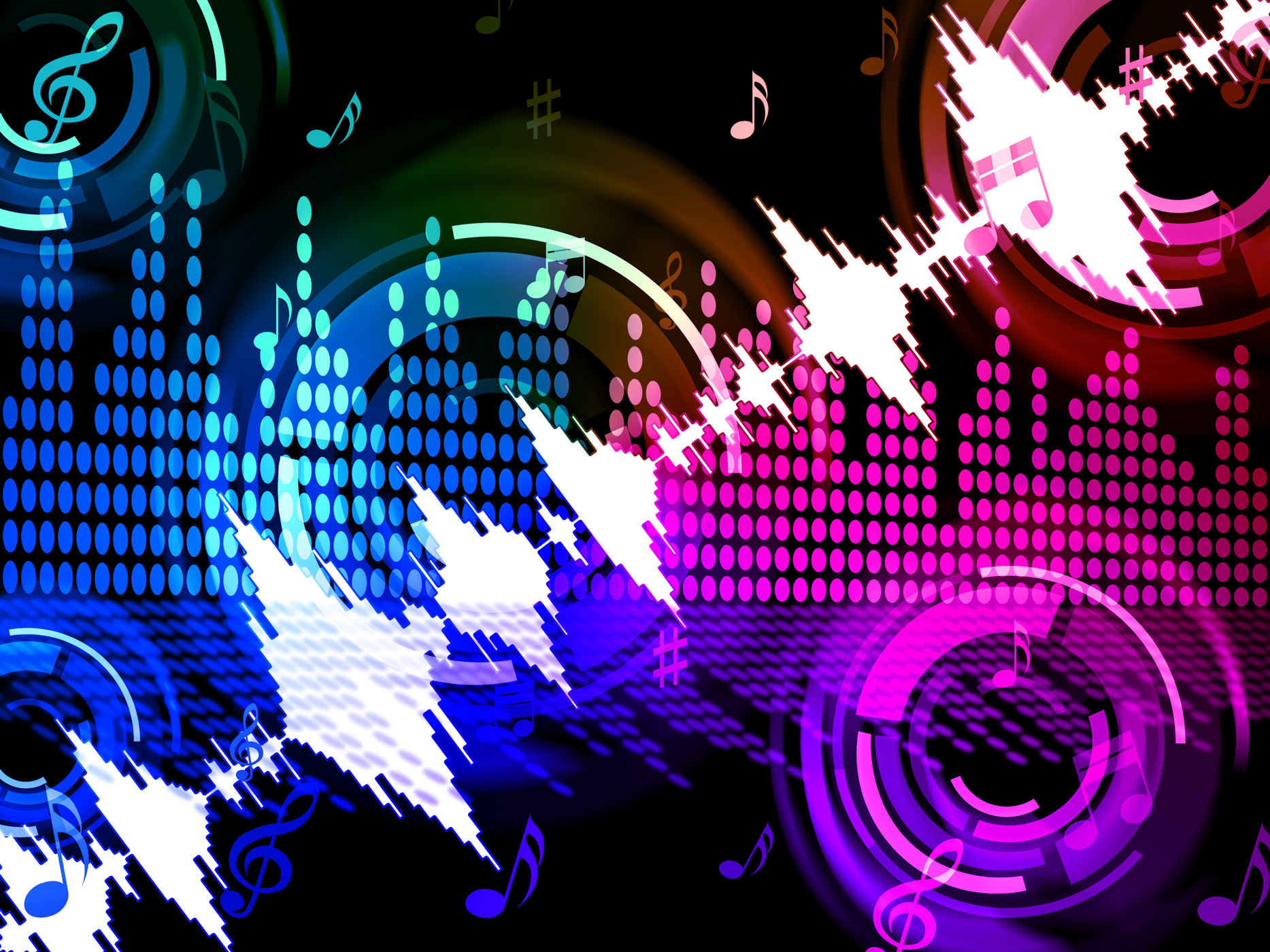 Photo Sound Wave Background Means Audio Amplifier Or Music