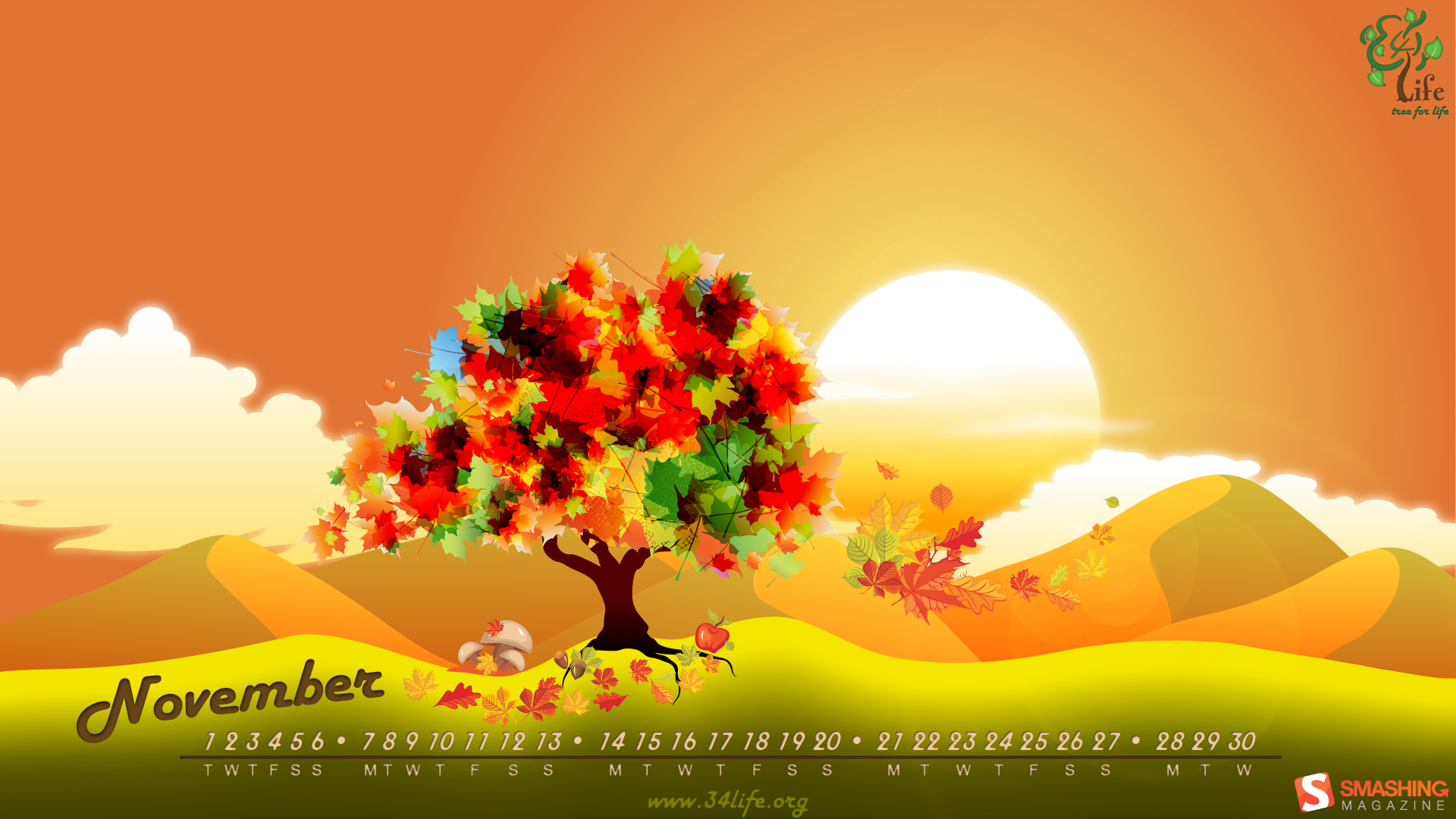 November Wallpaper Desktop HD Background