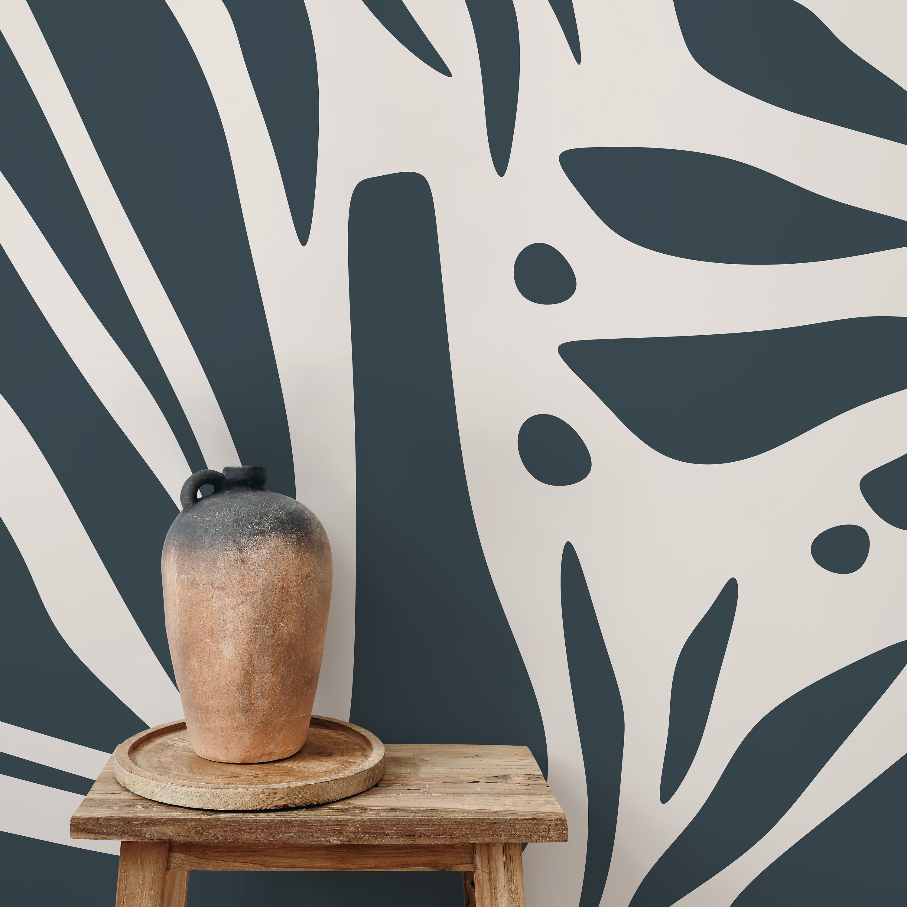 Abstract Art Wallpaper Large Boho Peel And Stick Traditi