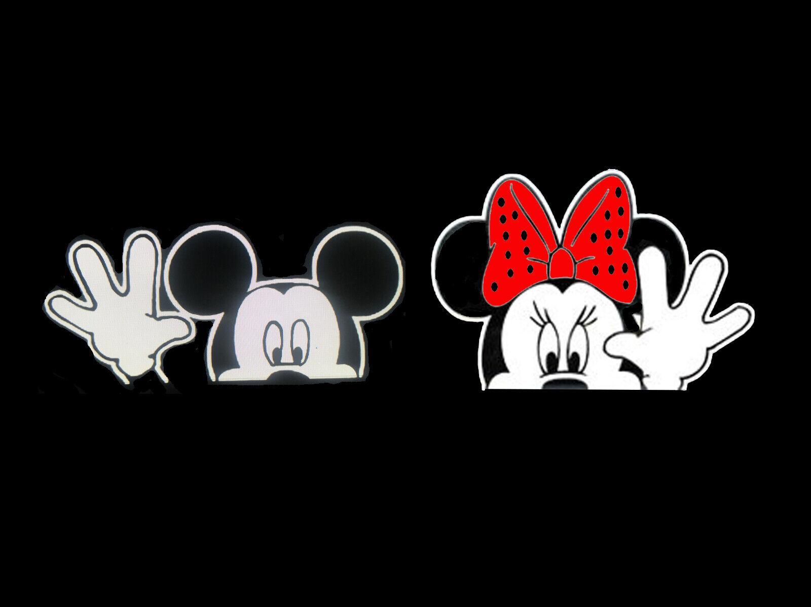 Mickey Mouse And Minnie Waving Disney Cartoon Car Decal Sticker