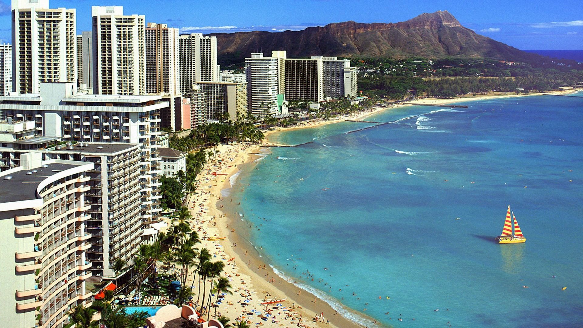 Hawaii Diamond Beach HD Wallpaper Waikiki