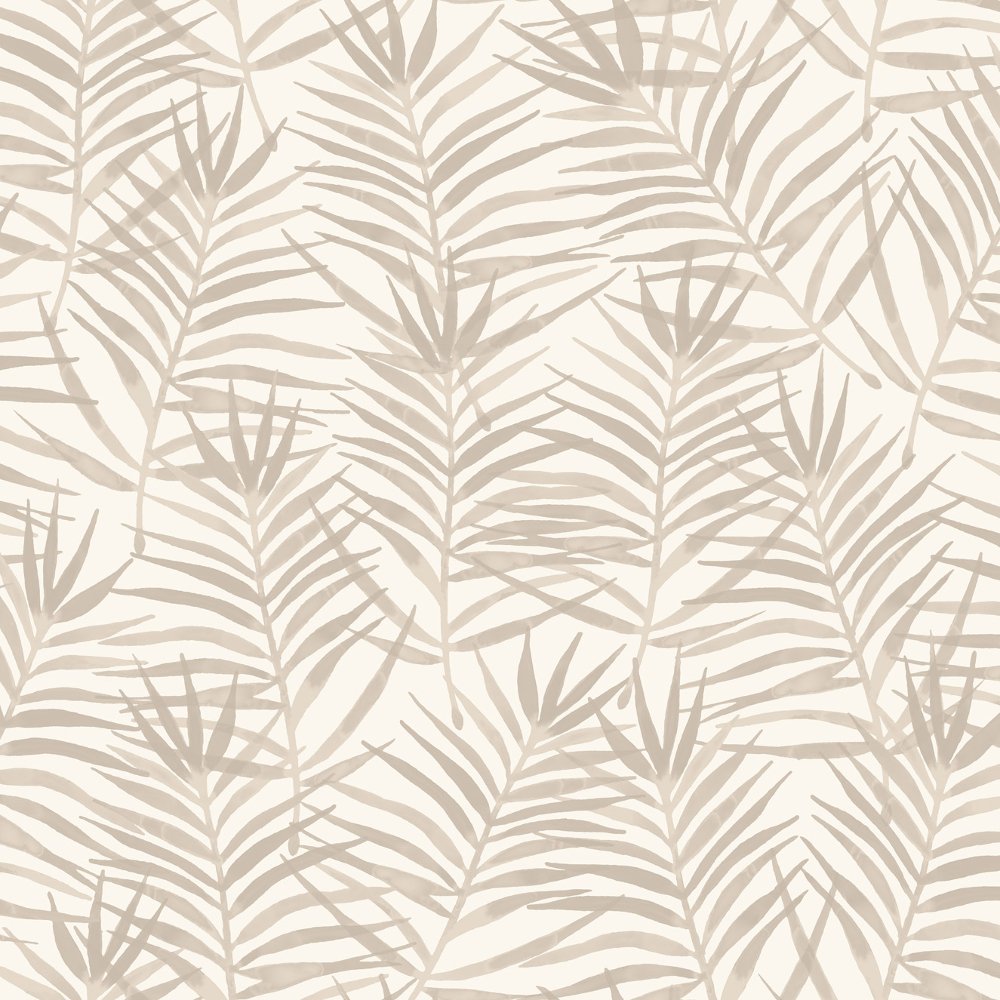  Palm Leaf Pattern Tropical Floral Motif Metallic Wallpaper 208917