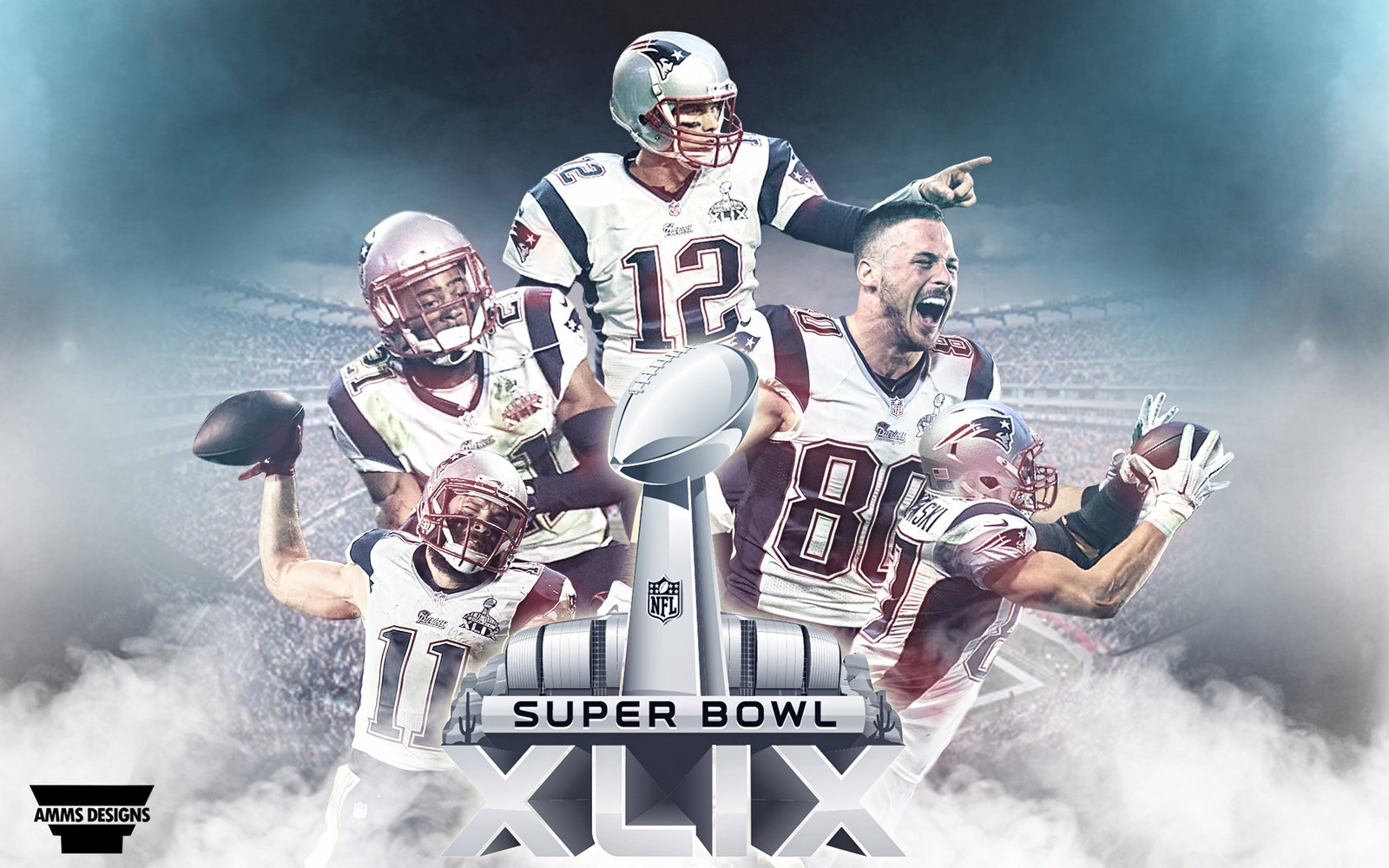 Patriots Superbowl XLIX Wallpaper by AMMSDesings 1600x1000
