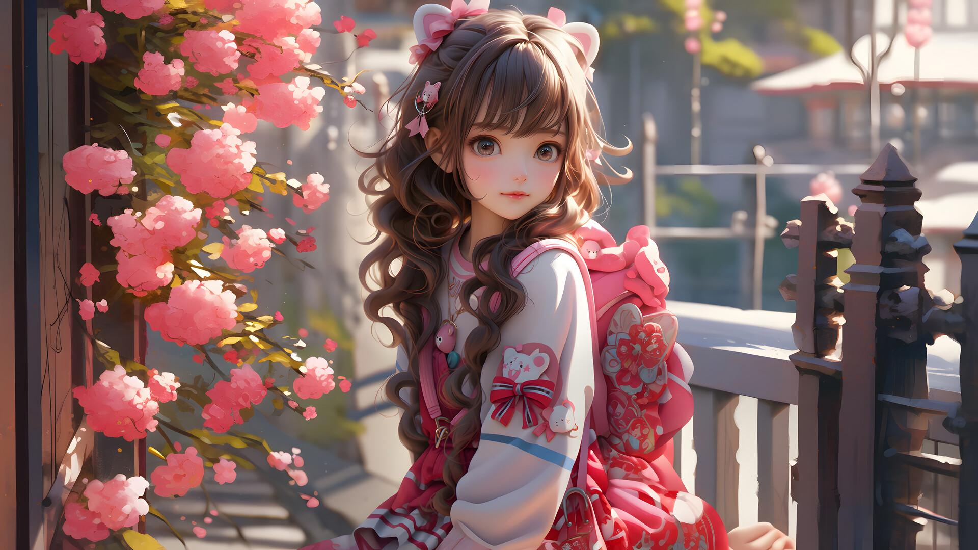 Cute Anime Girl Flower 4k Wallpaper iPhone HD Phone 9410i