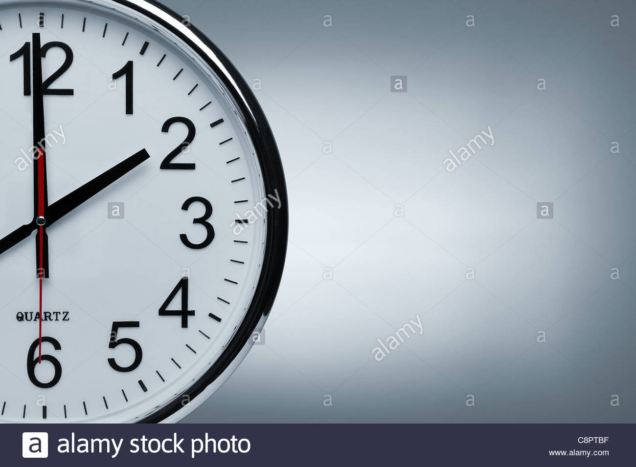 Clock background with copy space Stock Photo