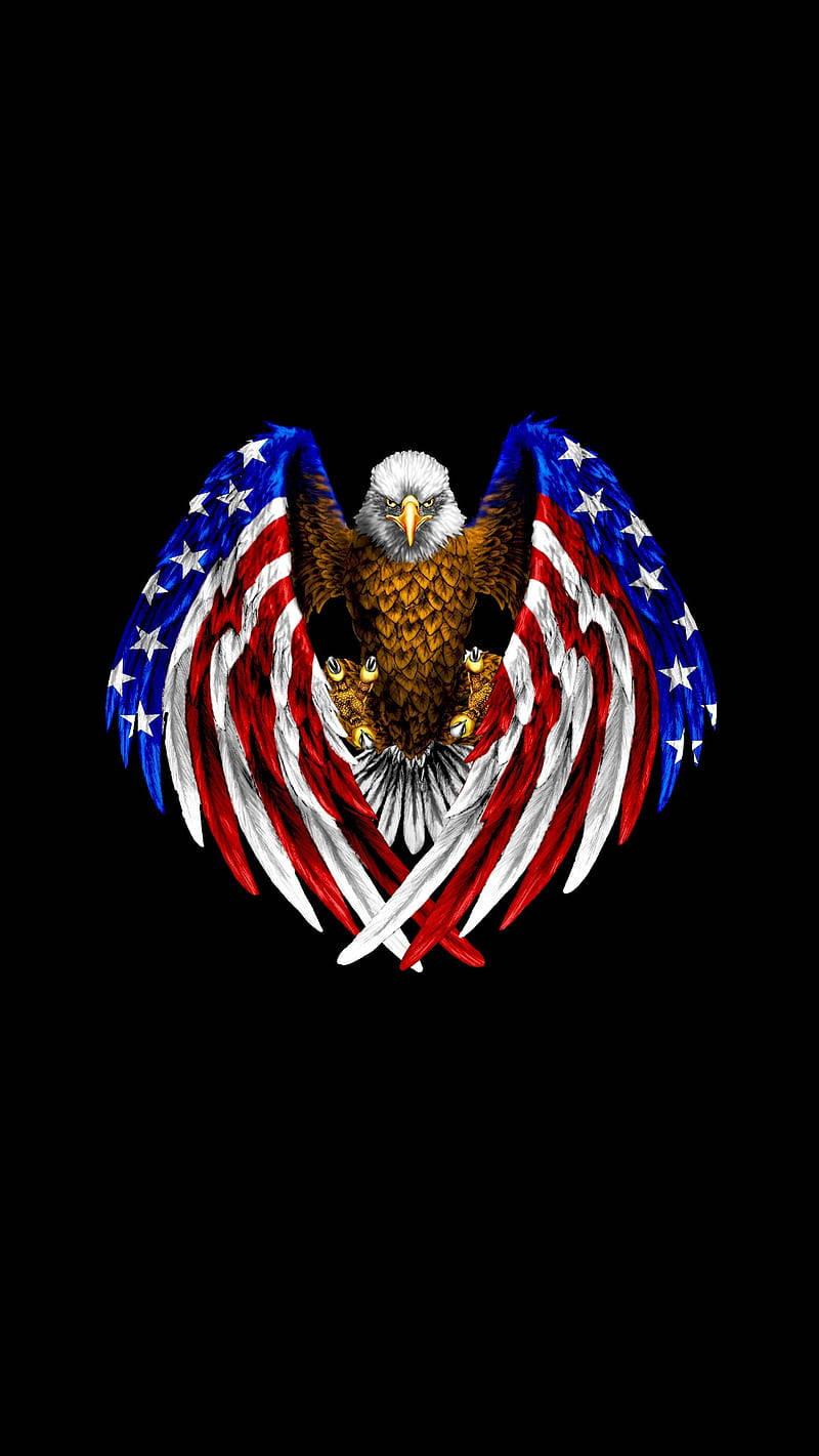 Usa Flag On Eagle Wallpaper