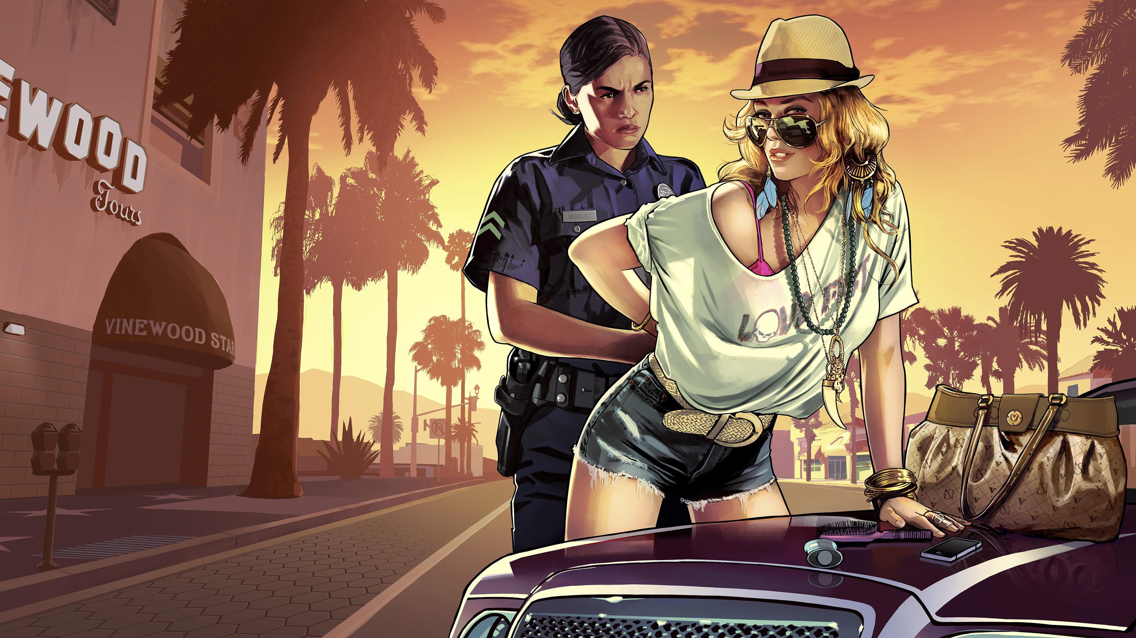 Grand Theft Auto Female Police UHD 4k Wallpaper